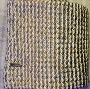 2 Scarves Steve Madden &Tickle Pink Infinity Neutrals Soft Wool blend Cableknit